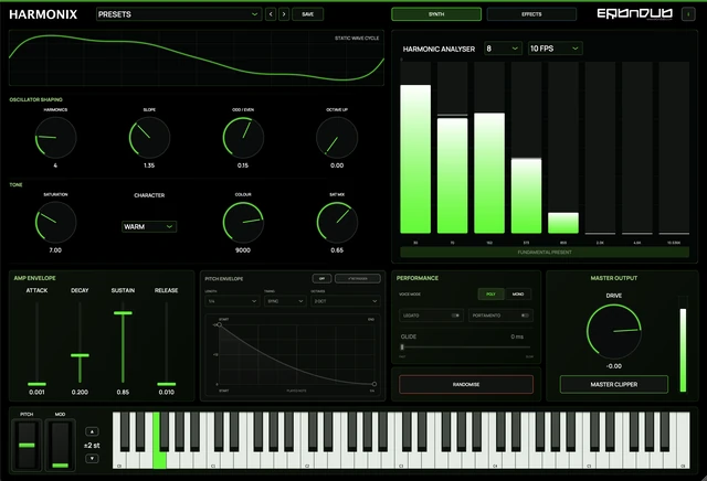 HARMONIX bass synthesizer interface