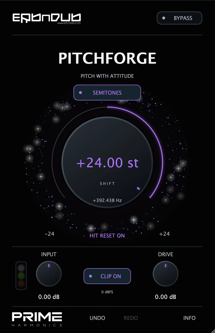 PitchForge frequency-shifting interface