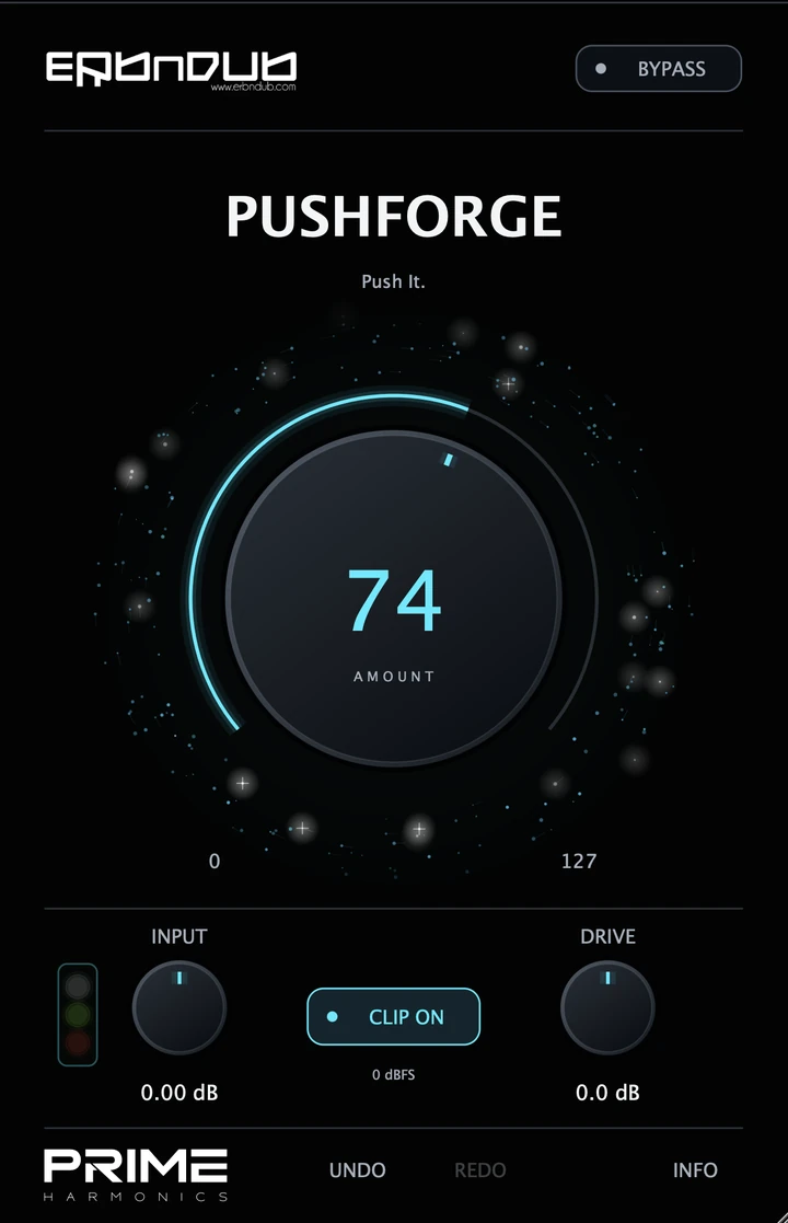 PushForge Amount dial at 74